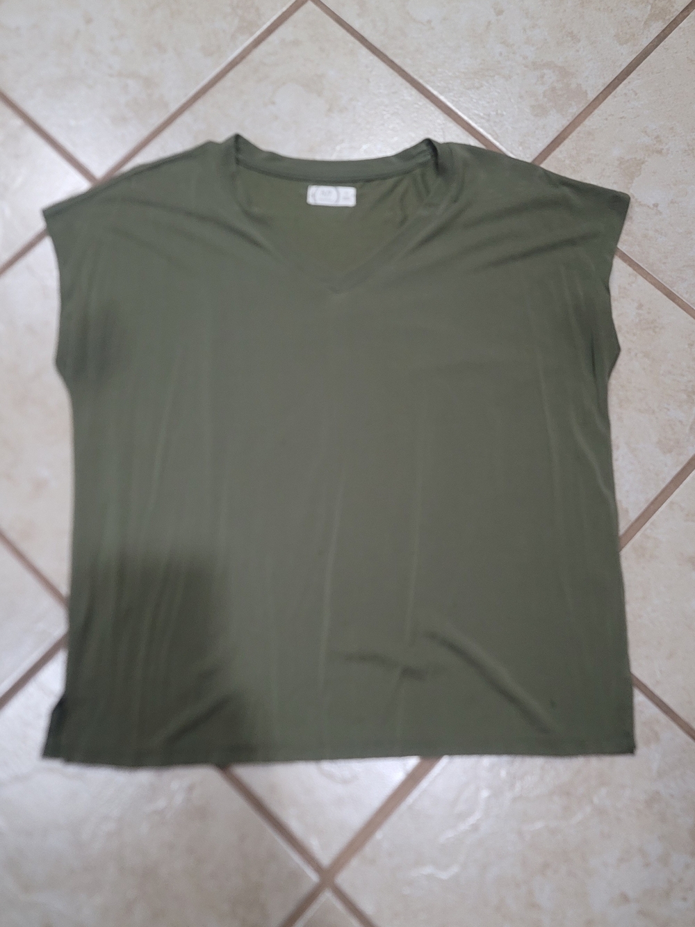 Maurices Olive Green V-Neck Short Sleeve Tee